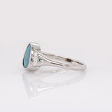 Orlina Solid 14k White Gold Boulder Opal Ring with Natural Diamonds Accents