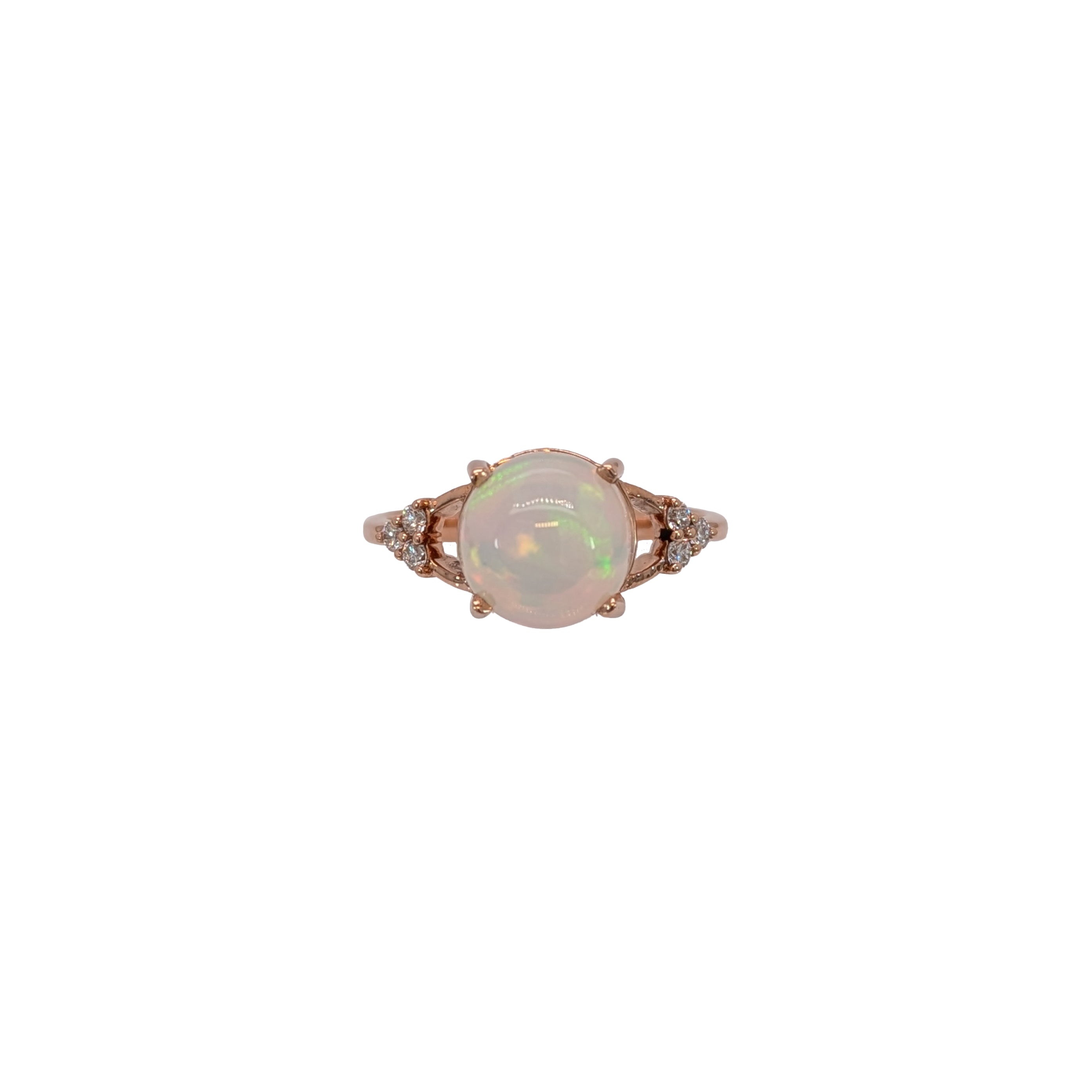 nora 14k dual white yellow gold 2.15cts opal diamond ring