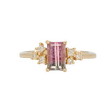 Watermelon Tourmaline Ring with Natural Diamond Accents in Solid 14K Gold – 7x4.5mm Elegant Gemstone Statement Ring for Engagement