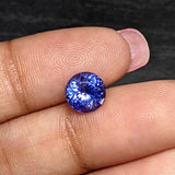 AAA Vivid Blue Tanzanite 1.6 Ct Round 7 mm Natural Gemstone – Brilliant Cut Fine Tanzanite for Custom Jewelry
