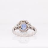 Genevieve 14K Solid Gold Cornflower Blue Sapphire and Natural Diamonds Ring | CU 8x7mm