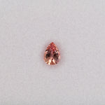 0.78 carat natural padparadscha sapphire, pear 6.6x5mm pink-orange loose gemstone