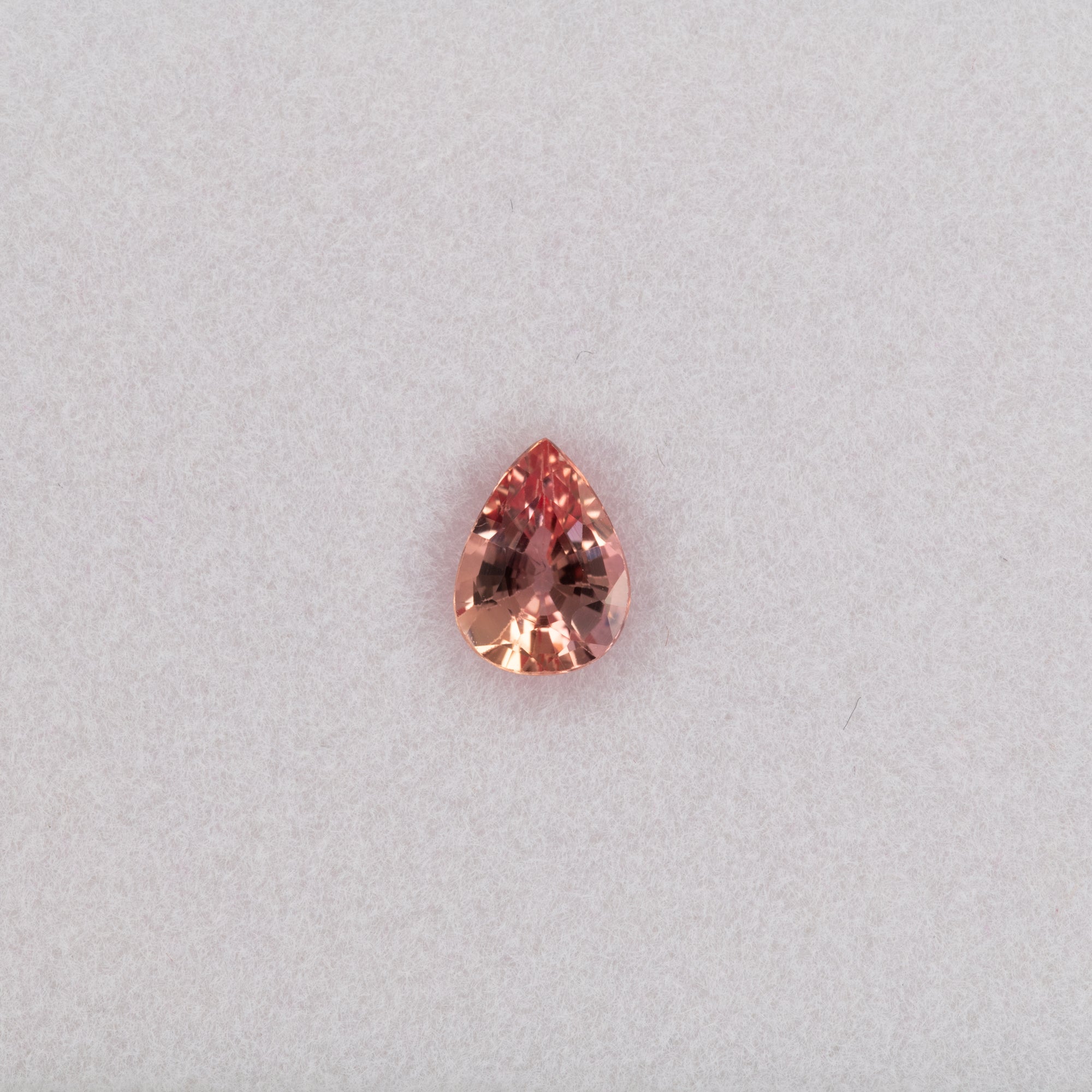 0.78 carat natural padparadscha sapphire, pear 6.6x5mm pink-orange loose gemstone