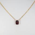 14K yellow gold red spinel necklace