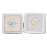 3.1Ct Aquamarine Ring with Natural Diamonds Accents: Solid 14K Gold, Oval 11x9mm