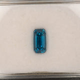 natural cambodian blue zircon emerald cut loose gemstone