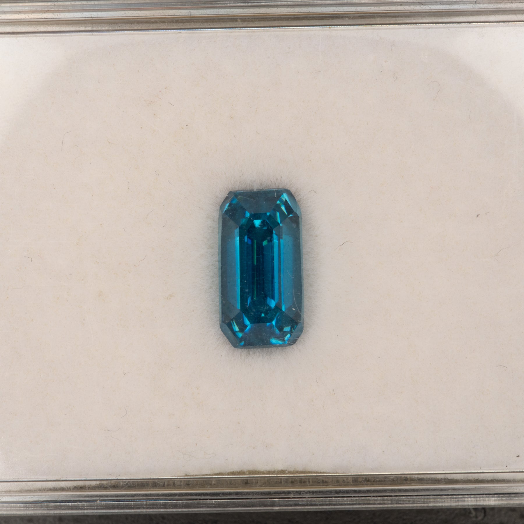 natural cambodian blue zircon emerald cut loose gemstone