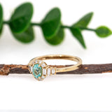 Pakhi 14K Yellow Gold Paraiba Tourmaline Diamond Ring | Oval 5.5x4mm