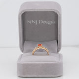 14K yellow gold padparadscha sapphire ring