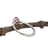 Ainsley Solid 14k Gold Mozambique Ruby Ring with Natural Diamonds Accents, Oval 7x5mm