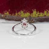 14K white gold padparadscha sapphire ring