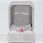 14K rose gold bi-color tourmaline ring