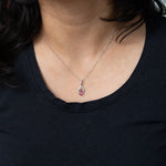 14K white gold padparadscha sapphire pendant
