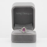 Beautiful Pink Sapphire Ring with Earth Mined Diamonds: Solid 14K Gold, 7.5x5.5mm, Natural Gemstone, Elegant Engagement or Statement Jewelry
