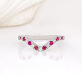 Lumi 14K White Gold Ruby and Diamond Band | RD 1.6mm