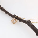 Lovely Pendant Necklace Setting W Natural Diamonds Halo in 14K Solid Gold | Customizable