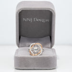 14K white & rose gold diamond semi-mount ring
