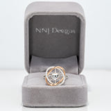 14K white & rose gold diamond semi-mount ring