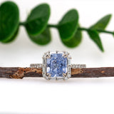 Kiara 14K White Gold Ceylon Cornflower Blue Sapphire and Diamond Ring