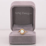 14K yellow gold Ethiopian opal cabochon ring