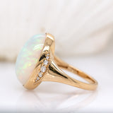Kayla 14K Yellow Gold Ethiopian Opal and Diamond Ring | 17x12.5mm