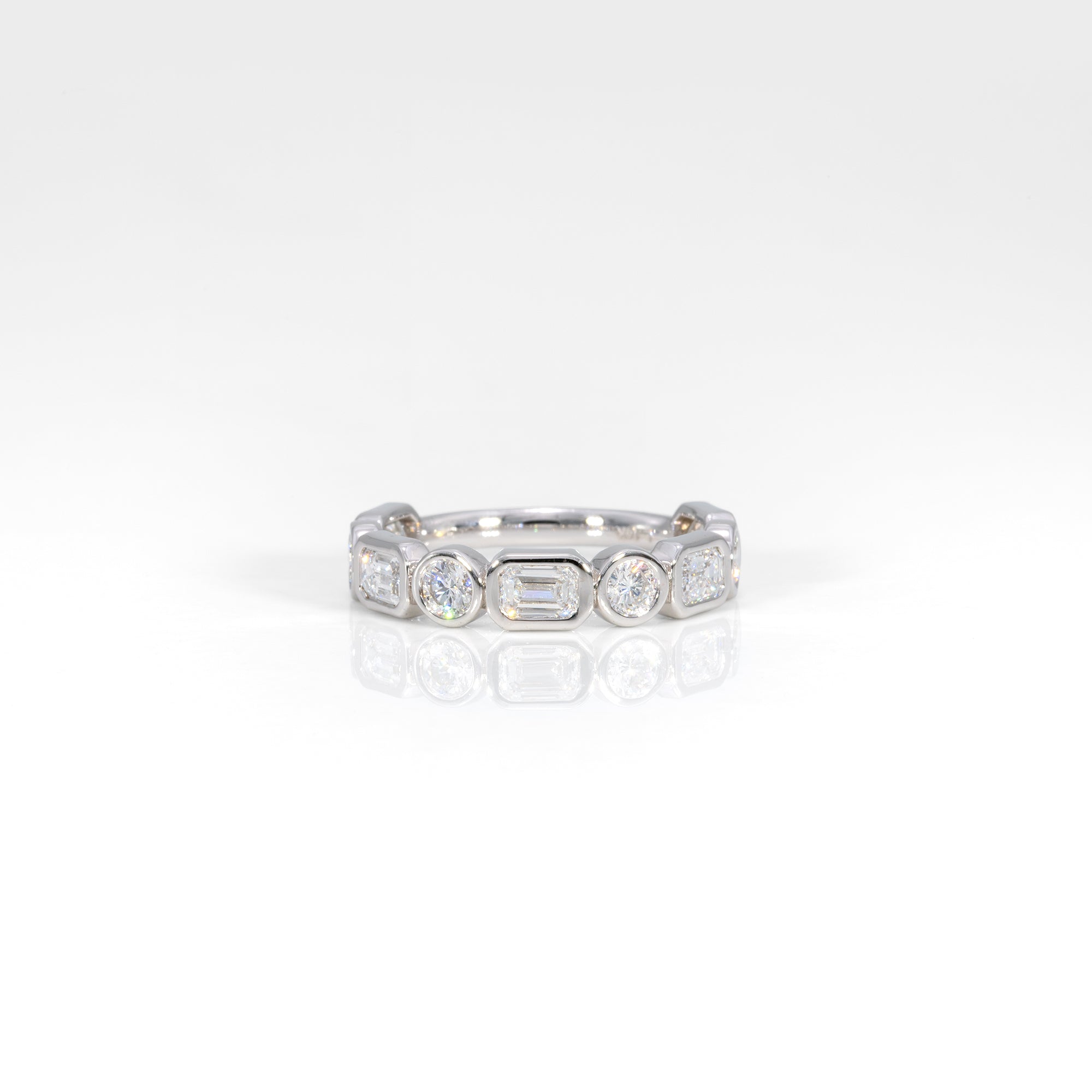 14K white gold lab grown diamond band