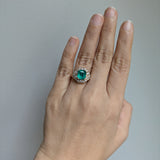 gia certified 2.00cts colombian emerald ring w earth mined diamonds in solid 14k gold | emerald cut 9x7mm