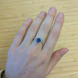 Sarah 14K White Gold 2cts Ceylon Sapphire Diamond Ring | Round 7mm