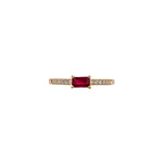 Anita 14K Yellow Gold 0.32cts Ruby Diamond Ring | Emerald Cut 5x3mm