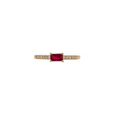 Anita 14K Yellow Gold 0.32cts Ruby Diamond Ring | Emerald Cut 5x3mm