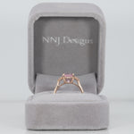 14K rose gold Cor de Rosa morganite ring with diamond accents