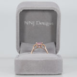 14K rose gold Cor de Rosa morganite ring with diamond accents