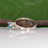 10K white gold blue zircon estate ring