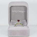 14K white gold purple garnet ring
