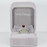14K white gold purple garnet ring