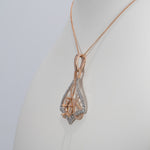14K white & rose gold diamond semi-mount pendant
