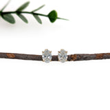 Oval 6x4mm 7x5mm 8x6mm 14K Gold Lab Diamond Solitaire Stud Earrings