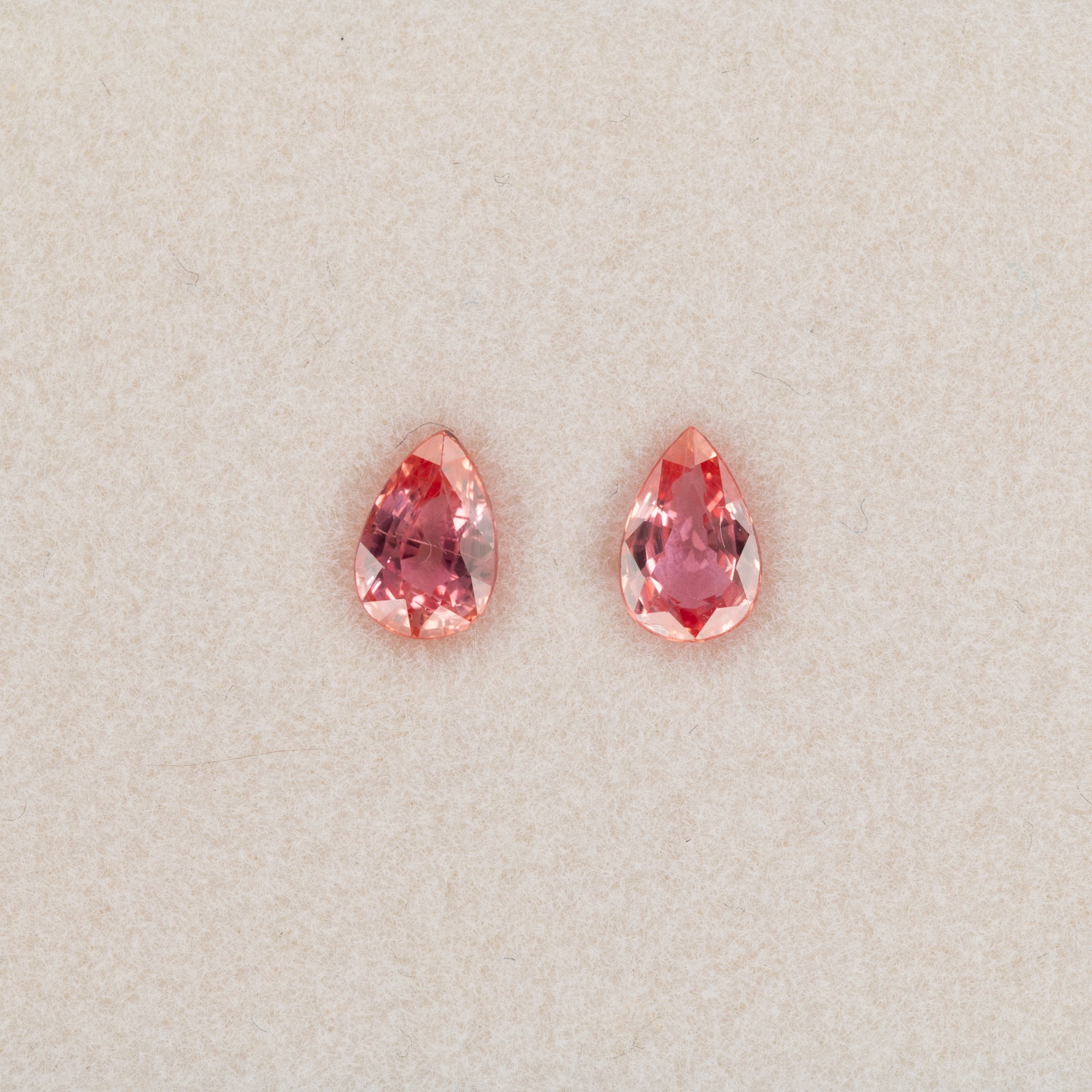 0.51 carat natural padparadscha sapphire, pear 6x4mm pink-orange loose gemstone