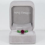 14K white gold purple garnet ring