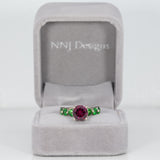 14K white gold purple garnet ring