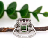 Nina 14K White Gold Watermelon Tourmaline and Diamond Ring | EM 10.7x6.3mm