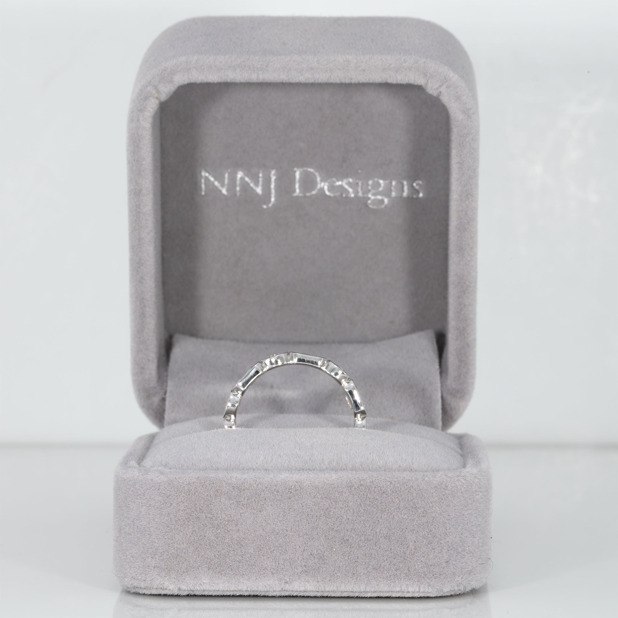 14K white gold lab grown diamond band