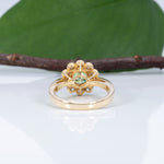 14K yellow gold demantoid garnet ring