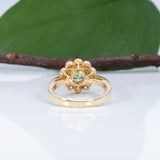 14K yellow gold demantoid garnet ring