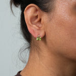 14K yellow gold peridot earrings