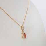 14K yellow gold padparadscha sapphire pendant