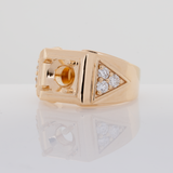 Handcrafted Solid 14K Gold Ring Setting with Diamond Accents – Elegant Fine Jewelry Design
