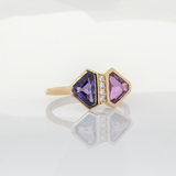 Kahani 1.9Ct Pink & Purple Sapphire Ring with Natural Diamond Accents in Solid 14K Gold: Elegant Bi-Color Sapphire Ring