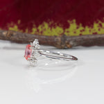 14K white gold padparadscha sapphire ring