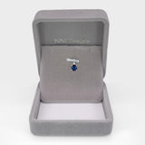 Minimalist Blue Sapphire and Natural Diamond Accent Pendant in Solid 14K Gold, Elegant Gemstone Pendant: Anniversary & Special Occasion Gift